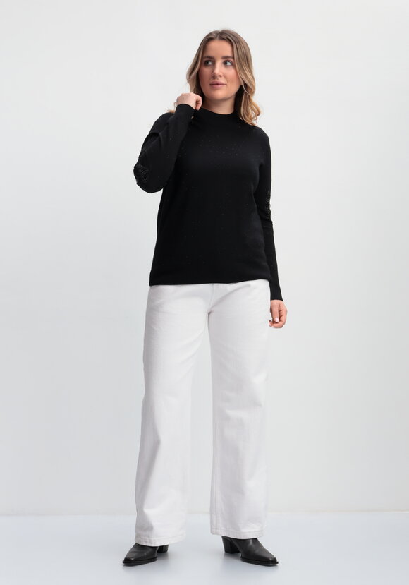 Джемпер со стразами и декоративной вставкой шир.  580, рис. 8