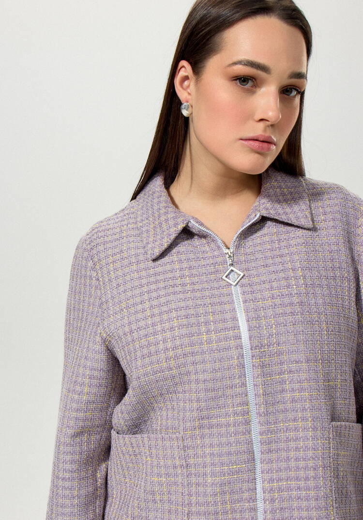 Пиджак с накладными карманами твидовый шир.  750, рис. 10