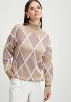 Свитер с рисунком ромбы и метанитью