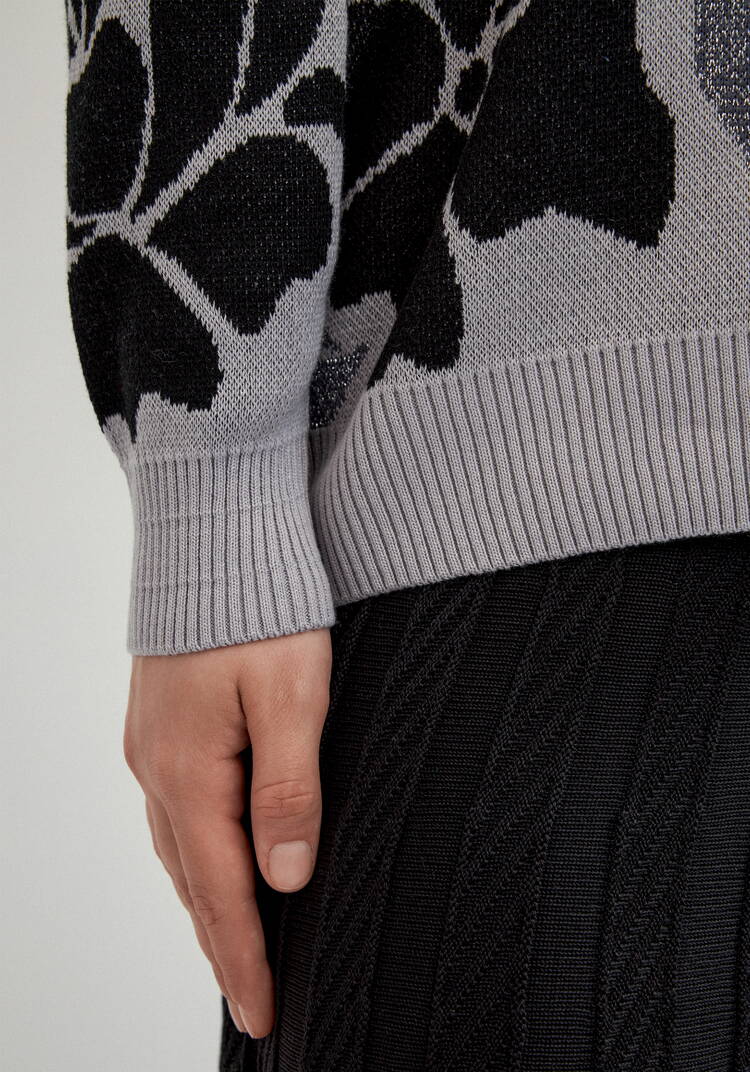 Джемпер прямого силуэта и цветочным принтом шир.  750, рис. 5