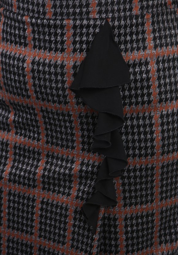 Юбка в клетку с вертикальным воланом шир.  580, рис. 8