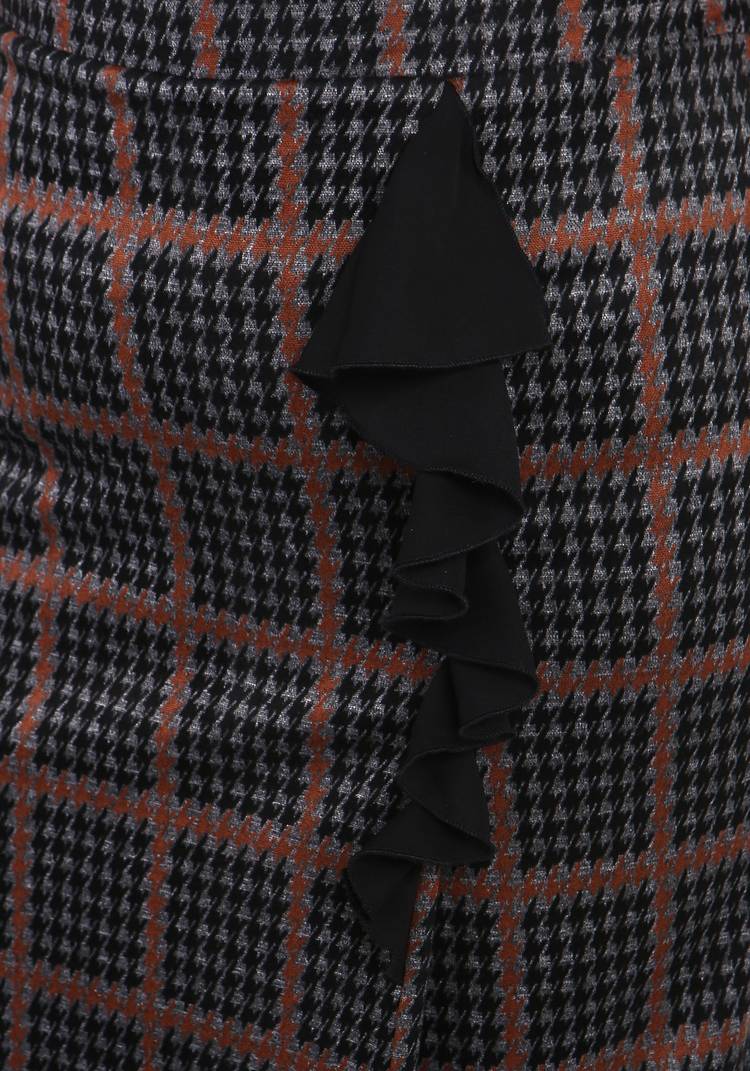 Юбка в клетку с вертикальным воланом шир.  750, рис. 8