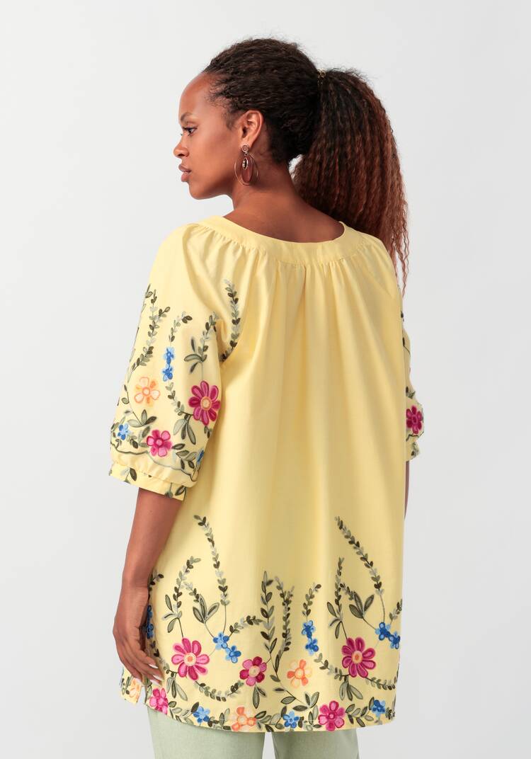 Блуза с цветочной вышивкой и рукавом реглан шир.  750, рис. 3