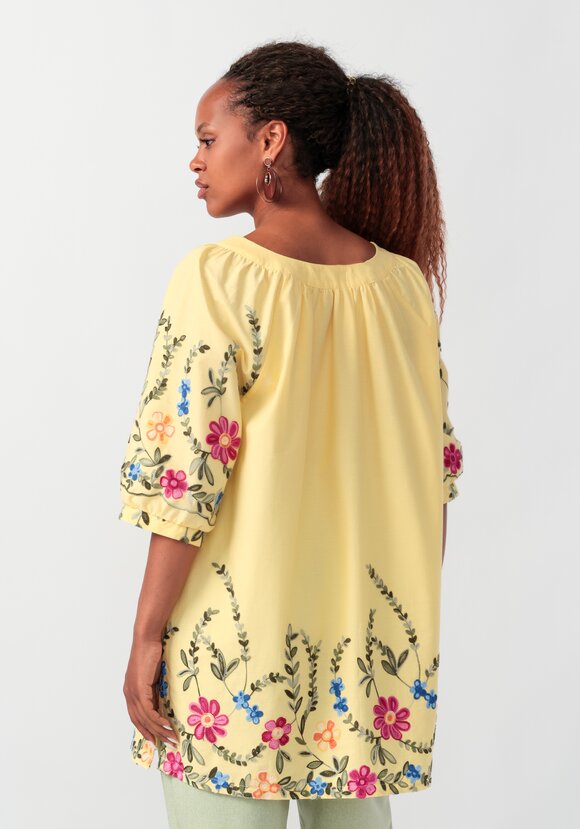 Блуза с цветочной вышивкой и рукавом реглан шир.  580, рис. 3