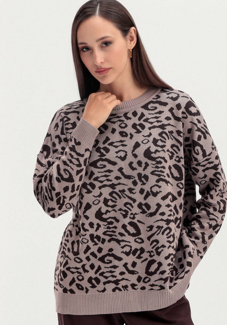 Джемпер с леопардовым принтом шир.  750, рис. 12