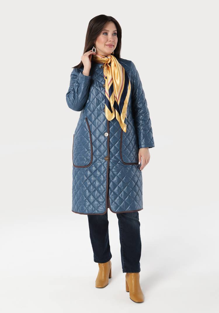 Пальто с окантовкой контрастной лентой шир.  750, рис. 6