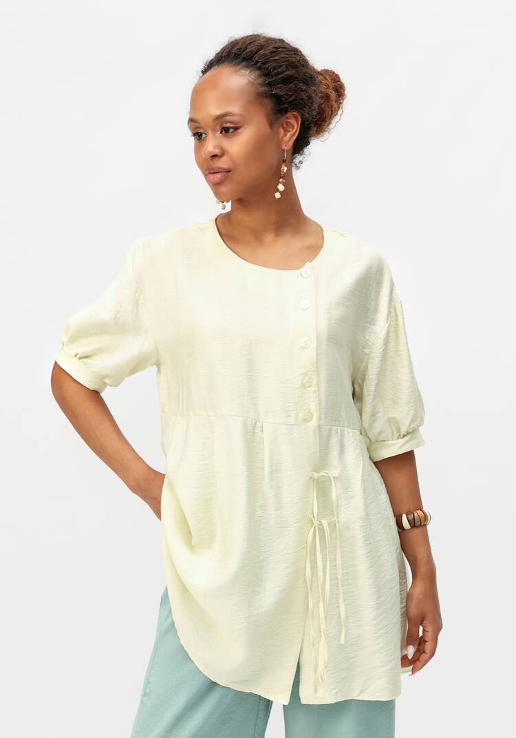 Блуза свободная с декоративными завязками шир.  750, рис. 9