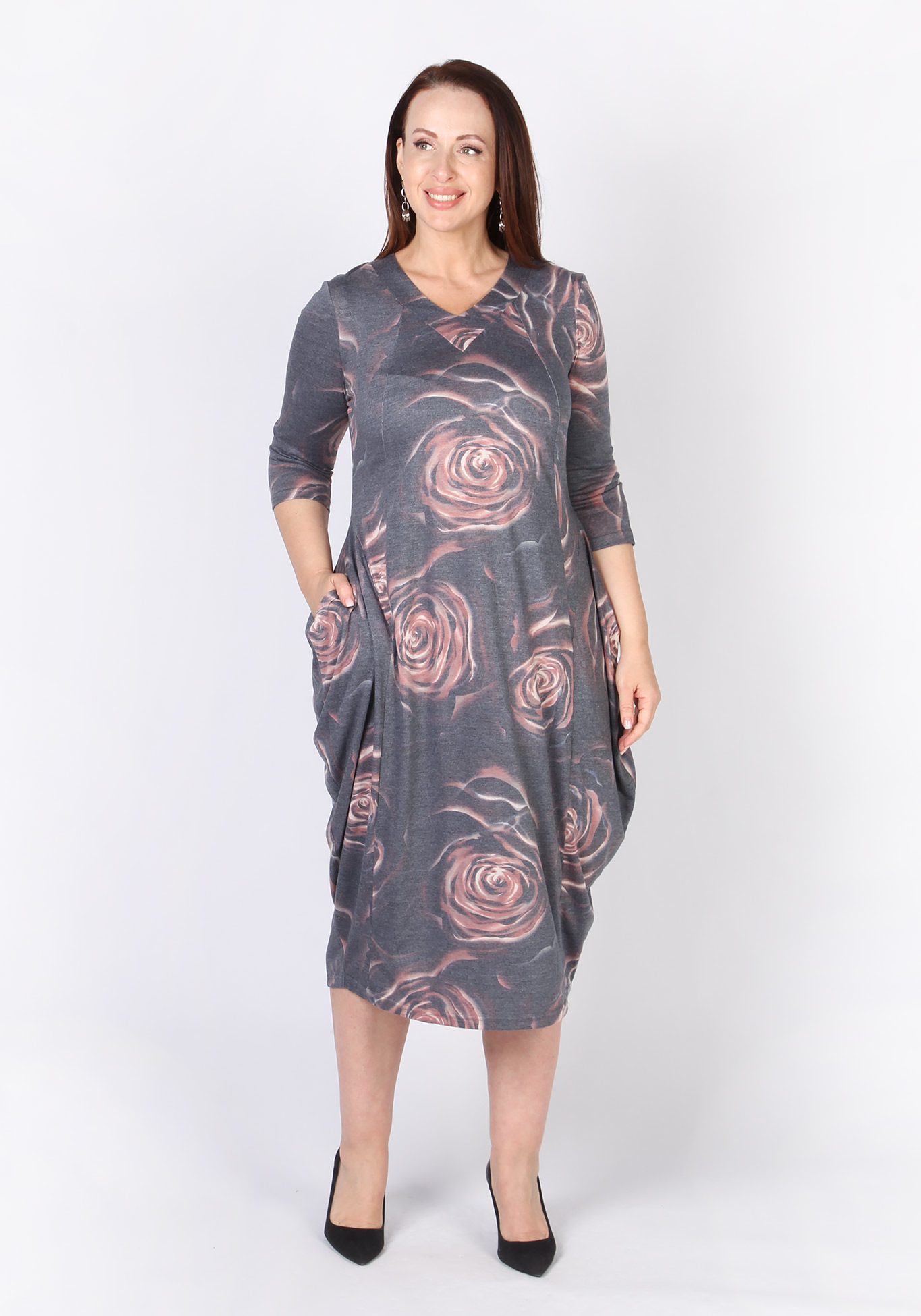 Платье "Элегантное барокко" Veas, размер 48, цвет серо-бежевый - фото 2