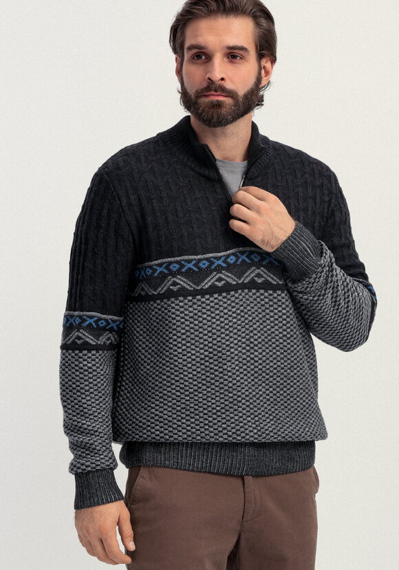 Джемпер с разными типами вязки шир.  580, рис. 19