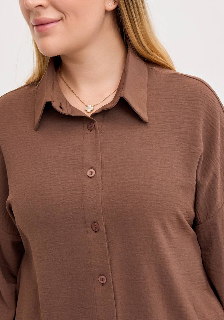 Рубашка свободного кроя с ассиметричным низом шир.  750, рис. 35