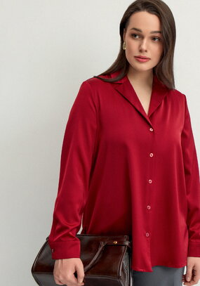 Блуза шелковая с отложным воротом