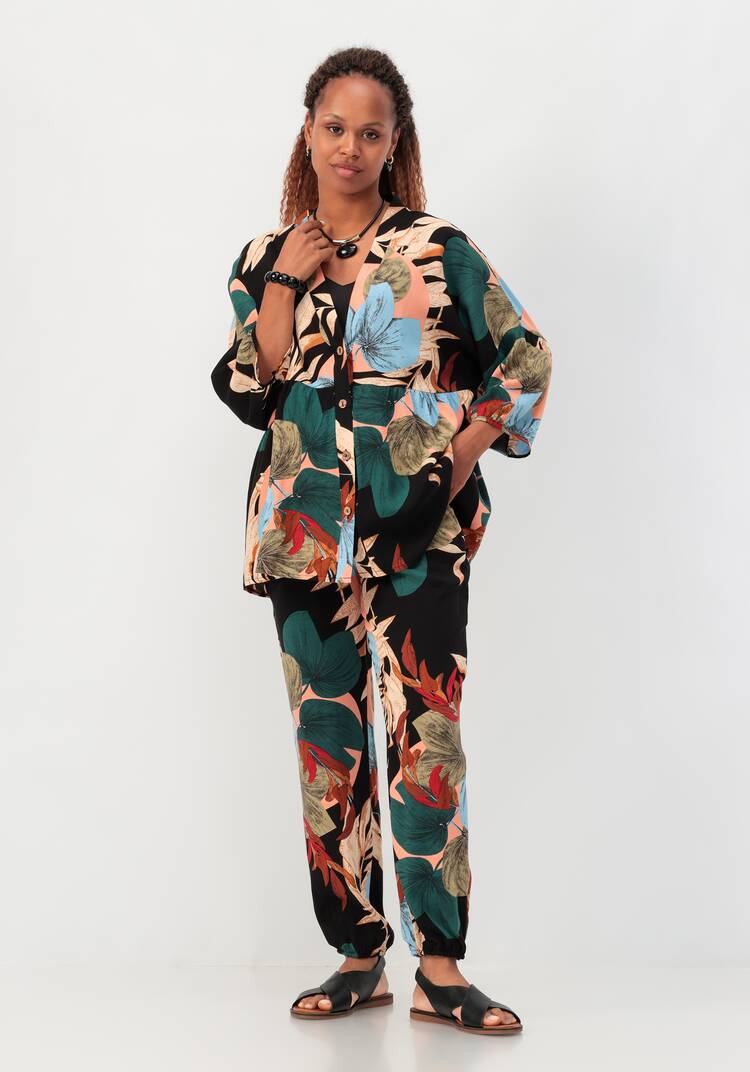 Брюки бананы с цветочным принтом шир.  750, рис. 8