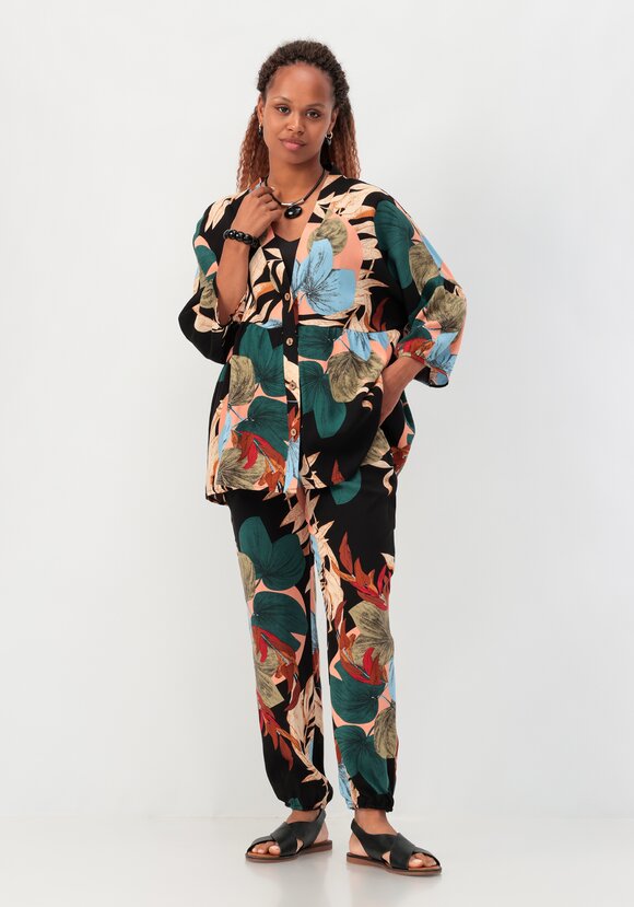 Брюки бананы с цветочным принтом шир.  580, рис. 8