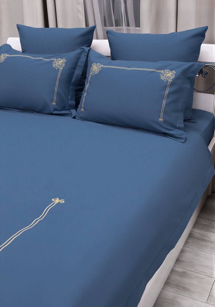 КПБ сатин с вышивкой, евро шир.  750, рис. 24