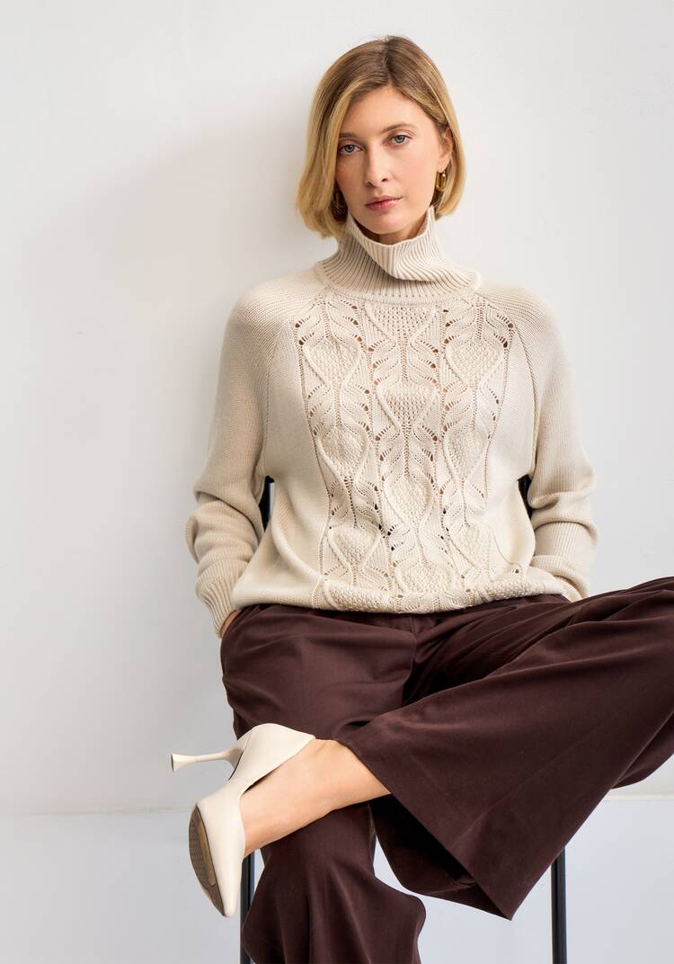 Свитер с ажурным рисунком шир.  750, рис. 35