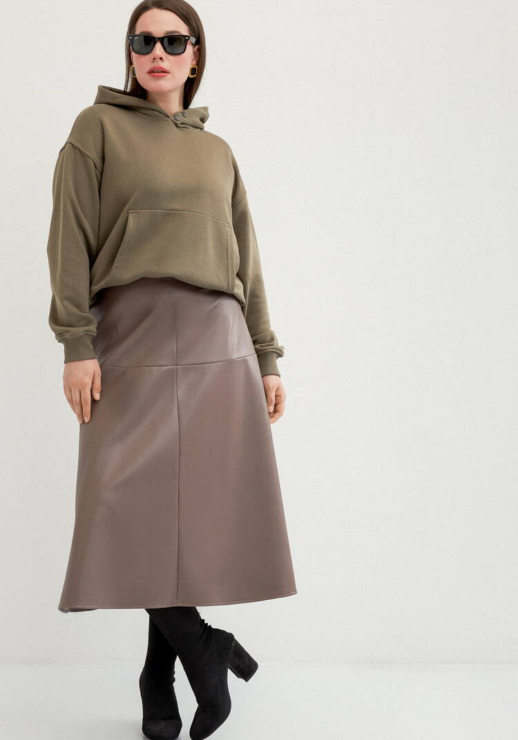 Юбка годе из экокожи шир.  750, рис. 1