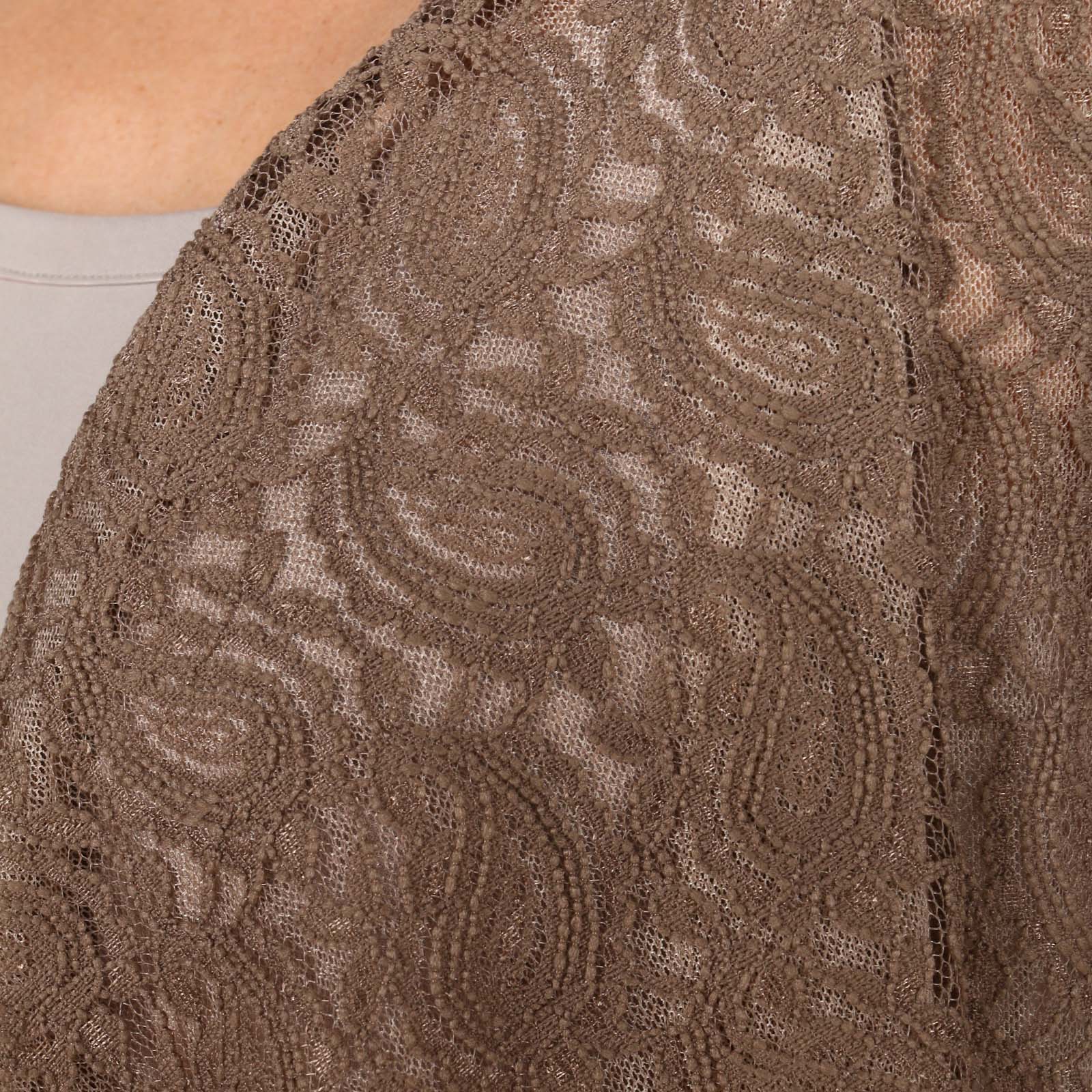 Кардиган кружевной с длинным рукавом Julia Weber, цвет коричневый, размер 46 - фото 8