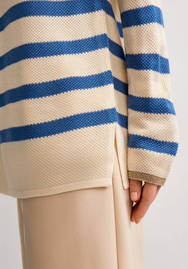 Джемпер в полоску с метанитью шир.  750, рис. 6