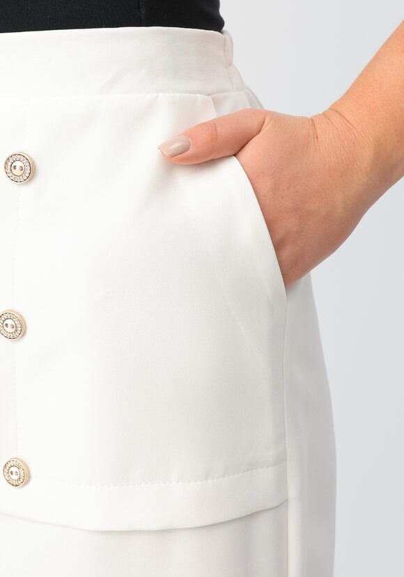 Юбка прямая на эластичном поясе с пуговицами шир.  580, рис. 14