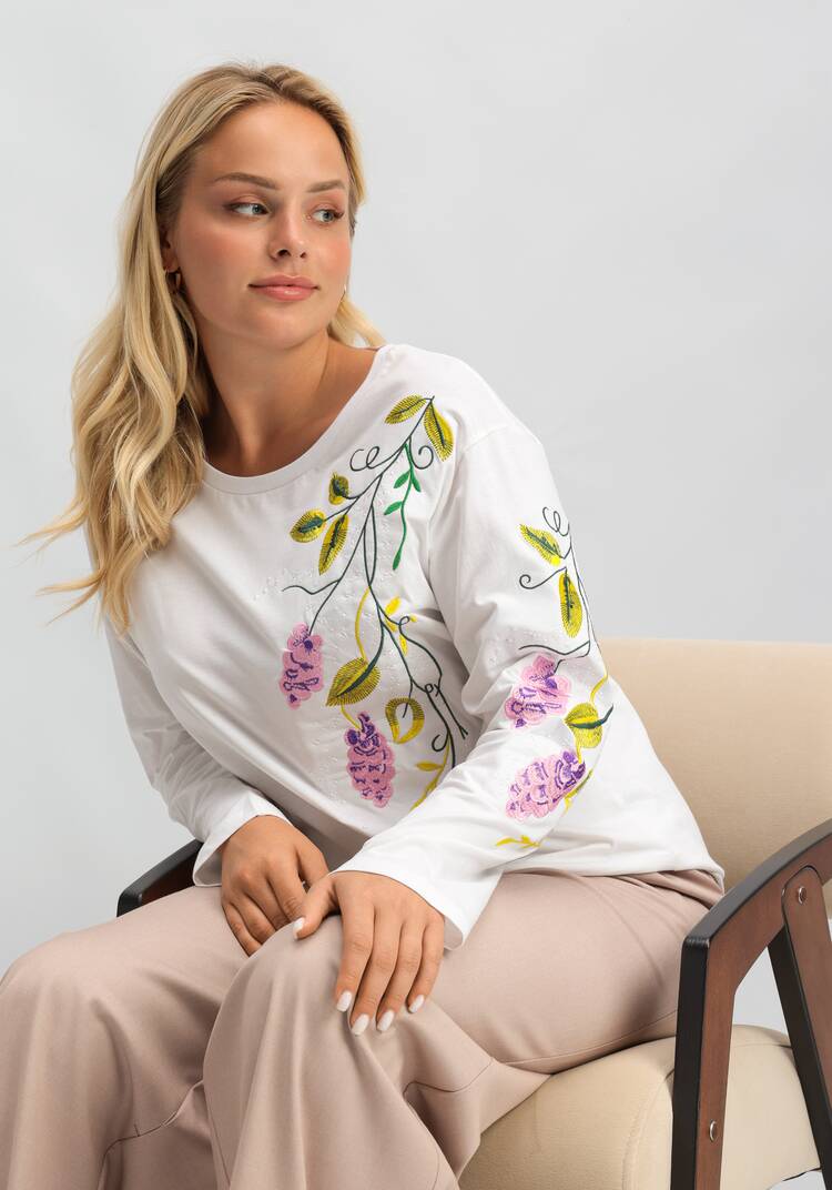 Лонгслив с вышивкой шир.  750, рис. 9