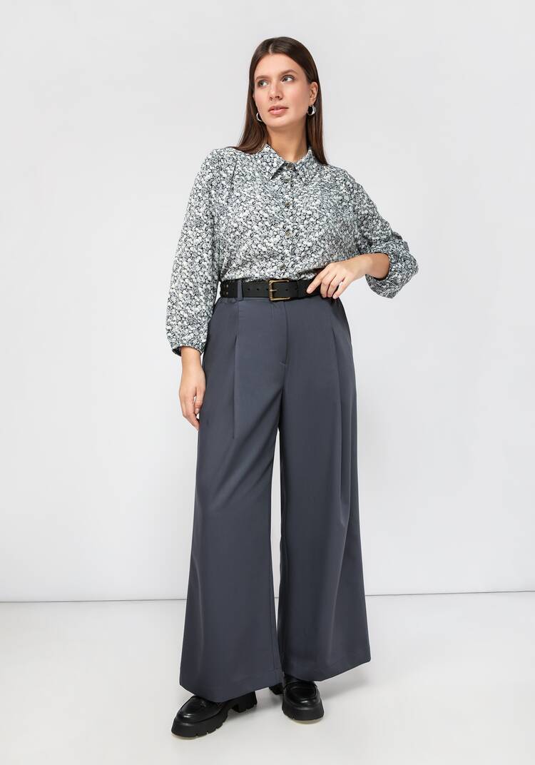 Брюки из костюмной ткани свободного кроя шир.  750, рис. 8