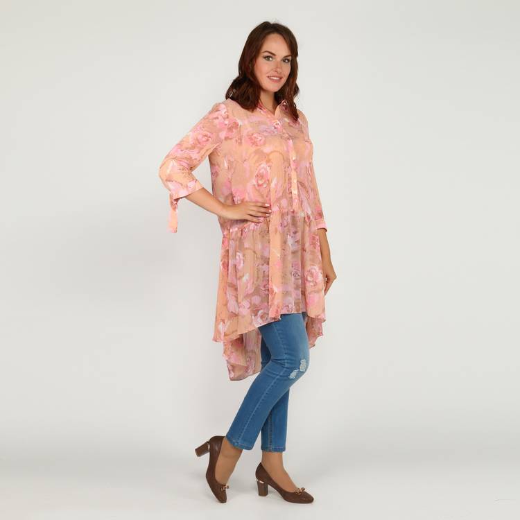 Туника расклешенного кроя с пуговицами шир.  750, рис. 3