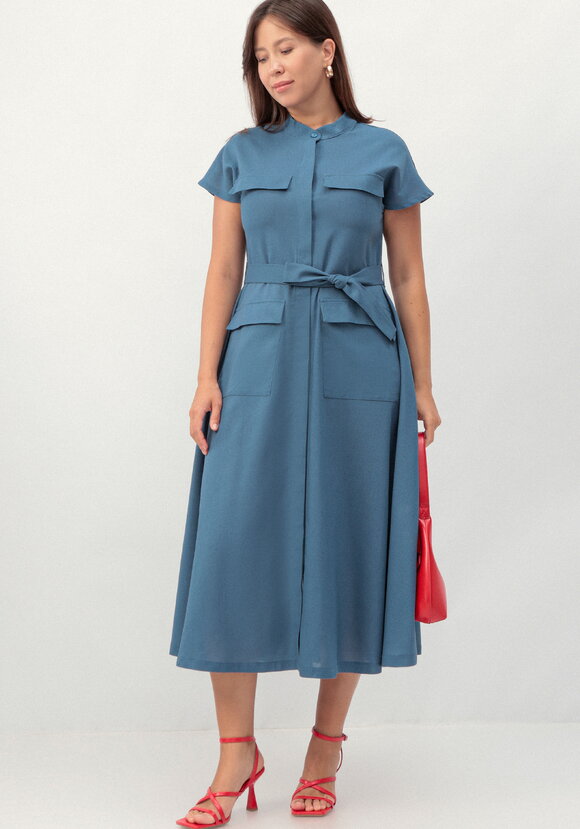 Платье-сафари А-силуэта шир.  580, рис. 20