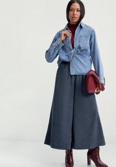 Юбка-брюки из микровельвета