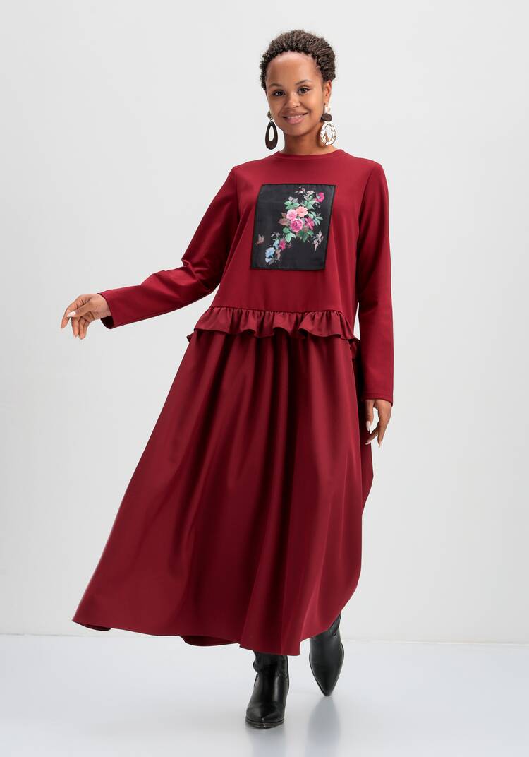 Платье с рисунком 3D шир.  750, рис. 9