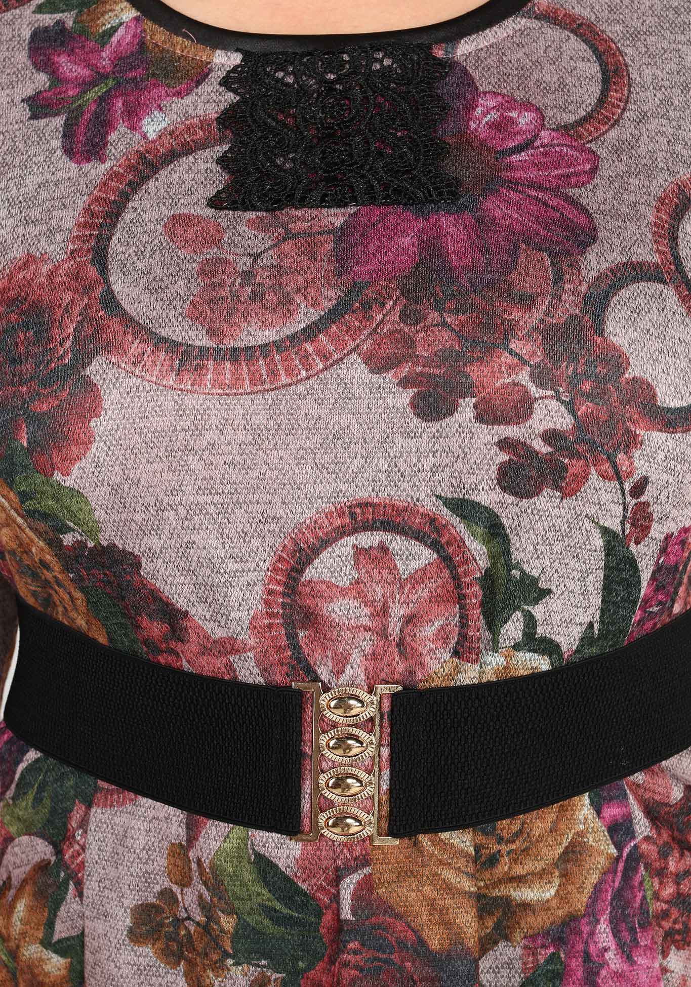 Блуза с баской и поясом Bianka Modeno, размер 50, цвет пудровый - фото 3
