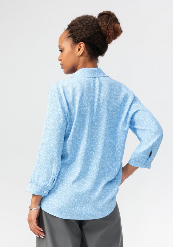 Блуза в горох с декоративными пуговицами шир.  580, рис. 13