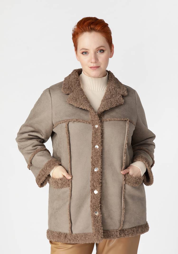 Полупальто из экомеха шир.  750, рис. 9