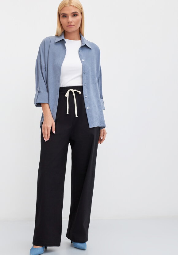 Брюки на резинке по поясу, прямые Симона шир.  580, рис. 19