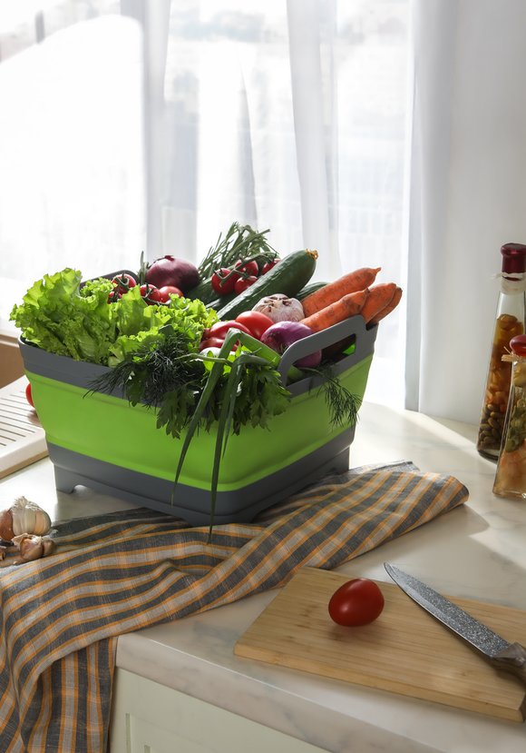 Складная корзина-раковина со сливом шир.  580, рис. 7