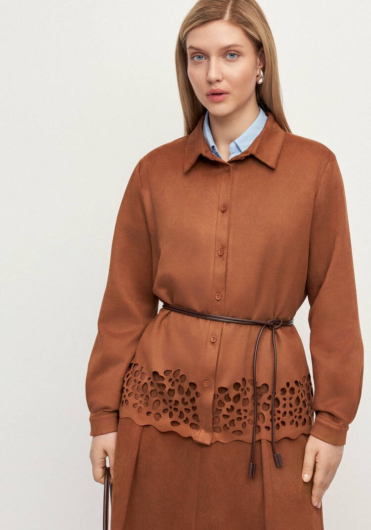 Рубашка замшевая с ажурным узором Веста шир.  750, рис. 1