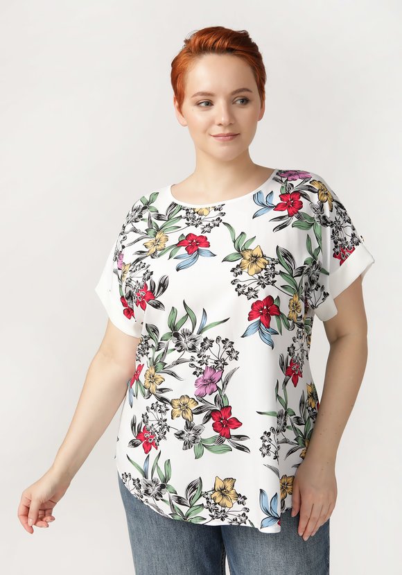 Блуза Цветочный роман шир.  580, рис. 1