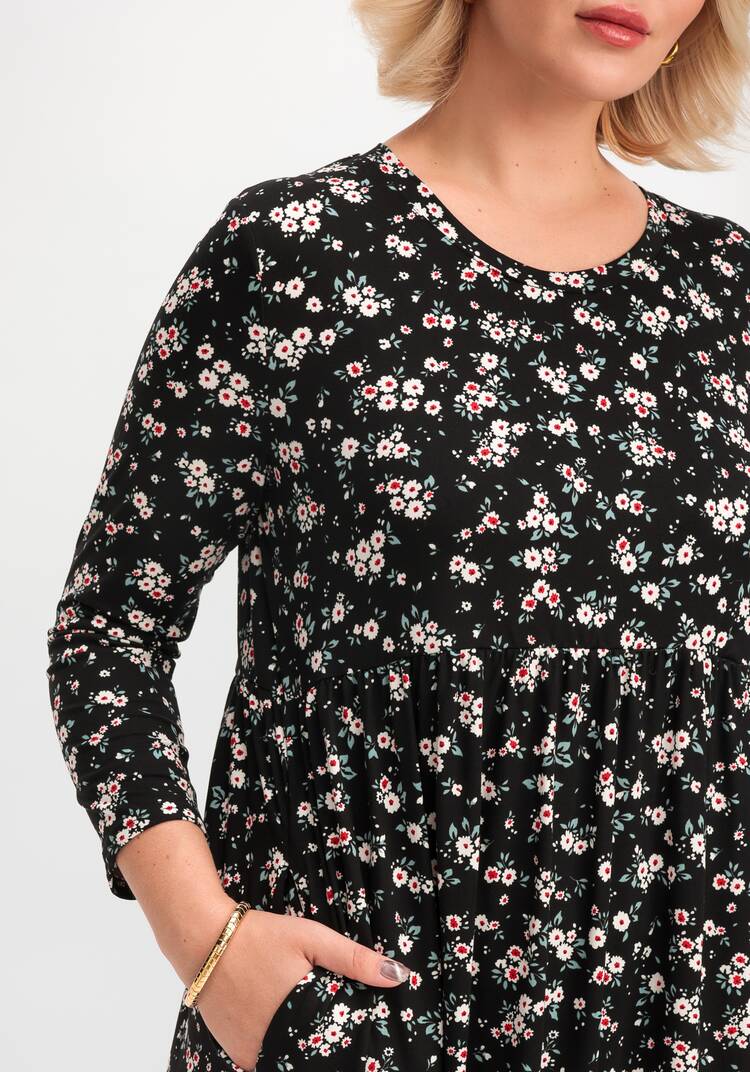 Платье с цветочным рисунком и рукавами 3/4 шир.  750, рис. 6