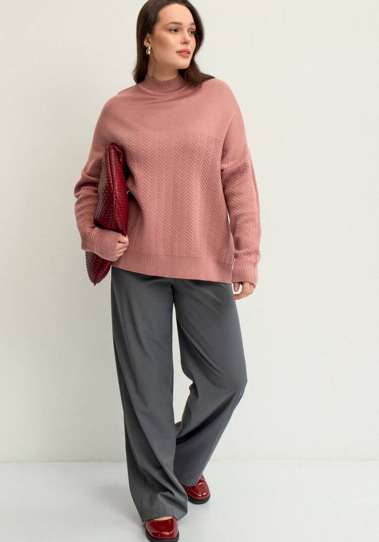 Джемпер с горлом и со спущенным плечом шир.  750, рис. 7