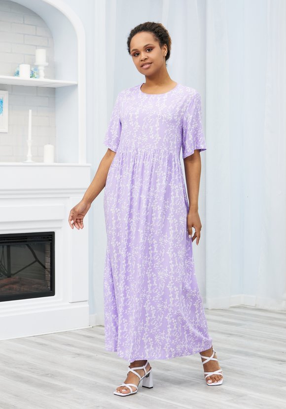 Платье свободного кроя с отрезной кокеткой шир.  580, рис. 26