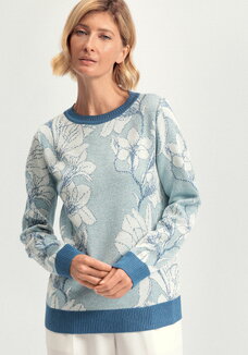 Джемпер с метанитью и цветочным рисунком