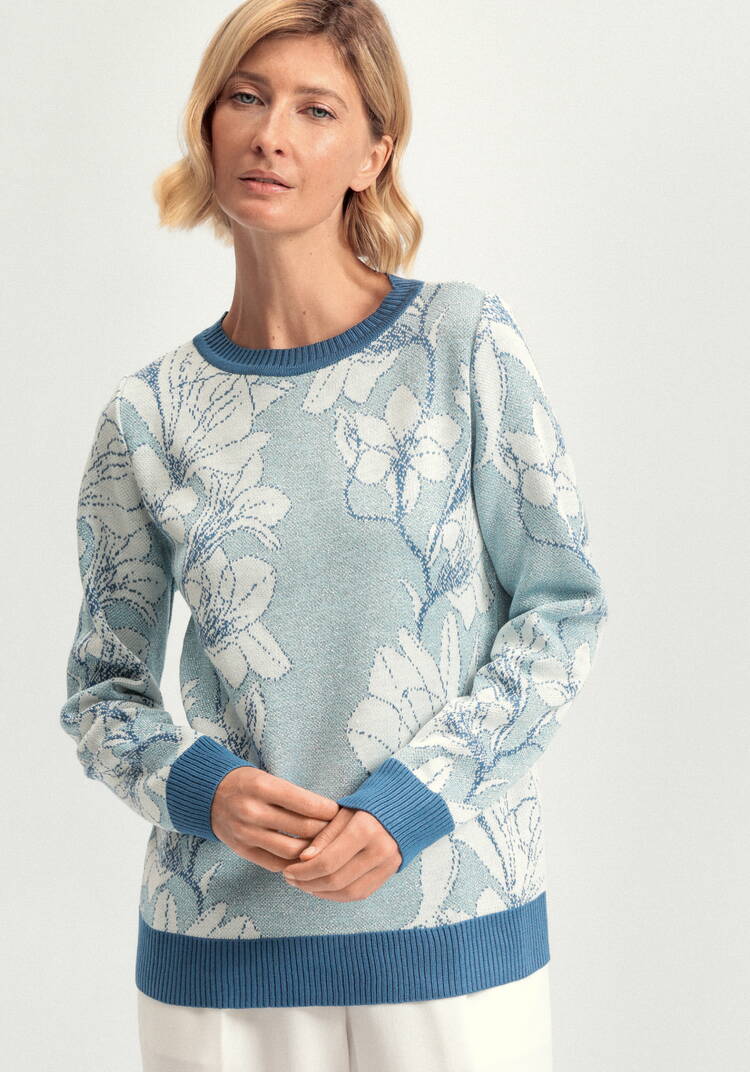 Джемпер с метанитью и цветочным рисунком шир.  750, рис. 8