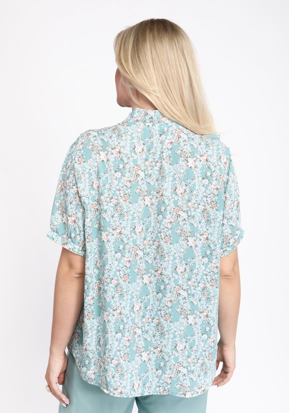 Блуза с рюшей по воротнику шир.  580, рис. 7