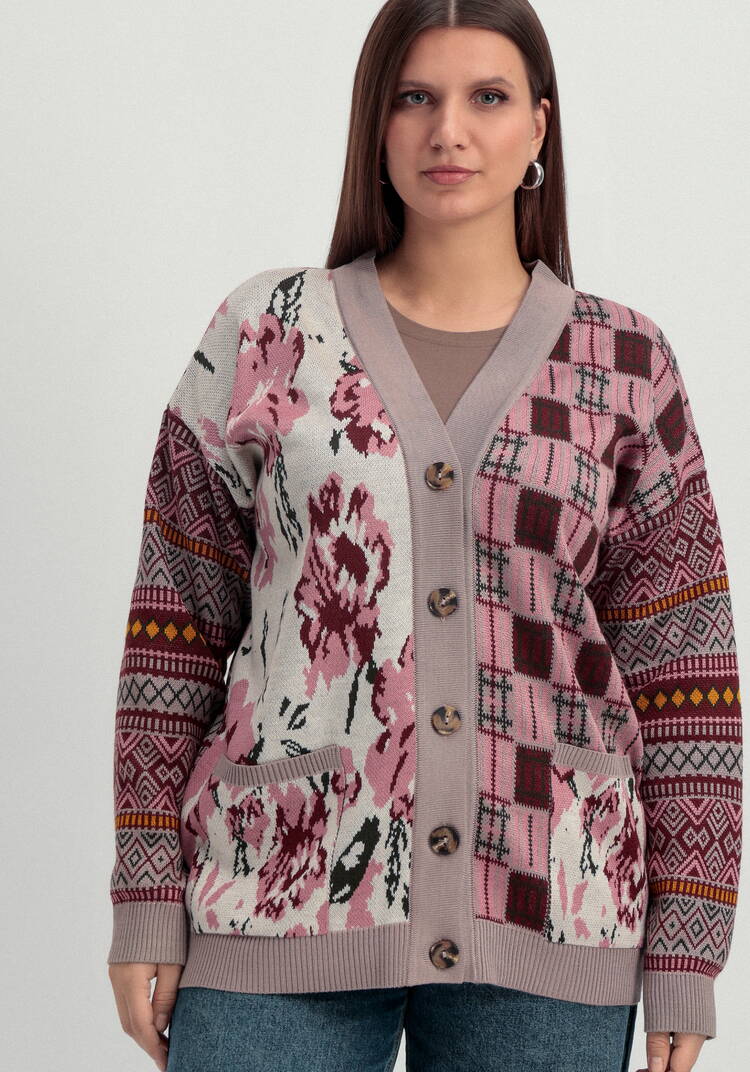 Кардиган жаккардовый с рисунком на пуговицах шир.  750, рис. 4