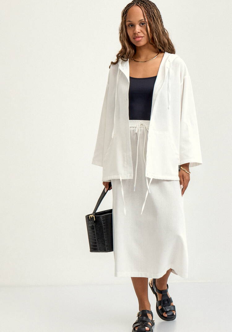 Пыльник изо льна с капюшоном шир.  750, рис. 16