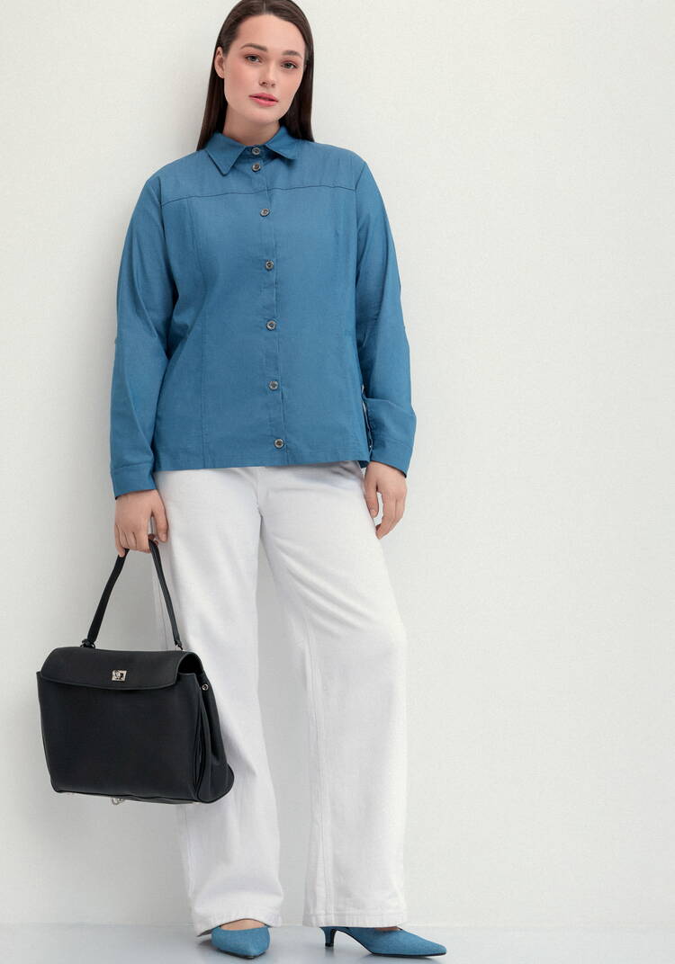 Рубашка хлопковая с патами на рукавах шир.  750, рис. 9