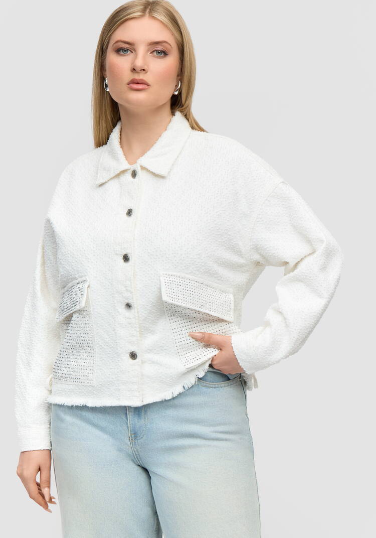 Куртка со стразами Инесса шир.  750, рис. 7