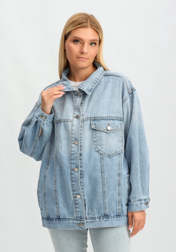 Джинсовая куртка Алерия шир.  580, рис. 1