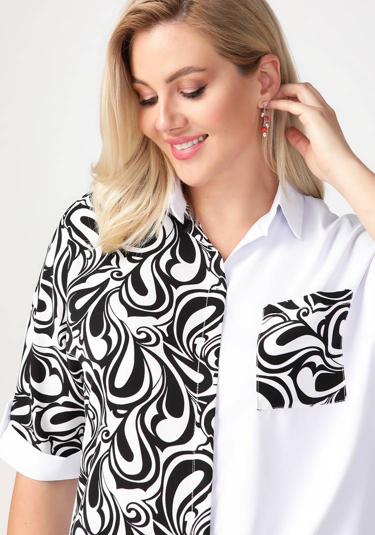 Блуза Яркое притяжение шир.  750, рис. 4