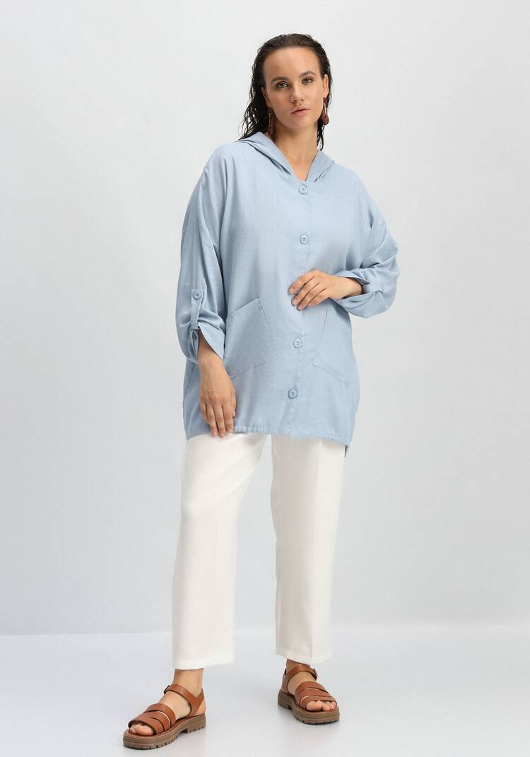 Рубашка с капюшоном и асимметричным низом шир.  750, рис. 18