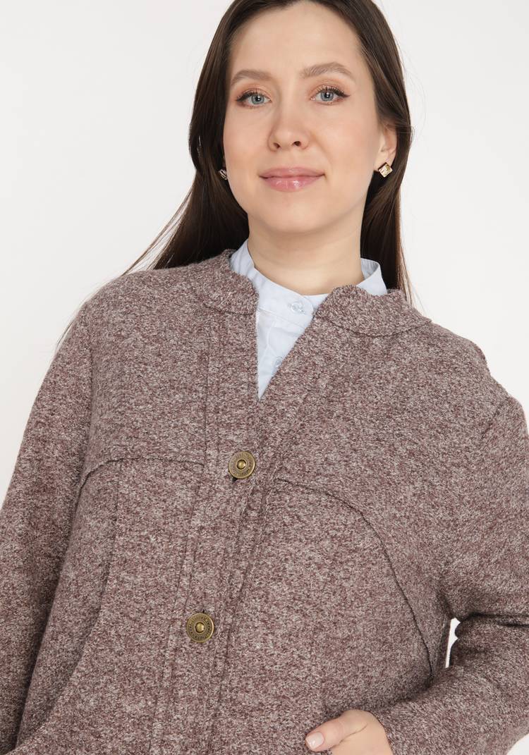 Пальто на пуговицах с объемными карманами шир.  750, рис. 4